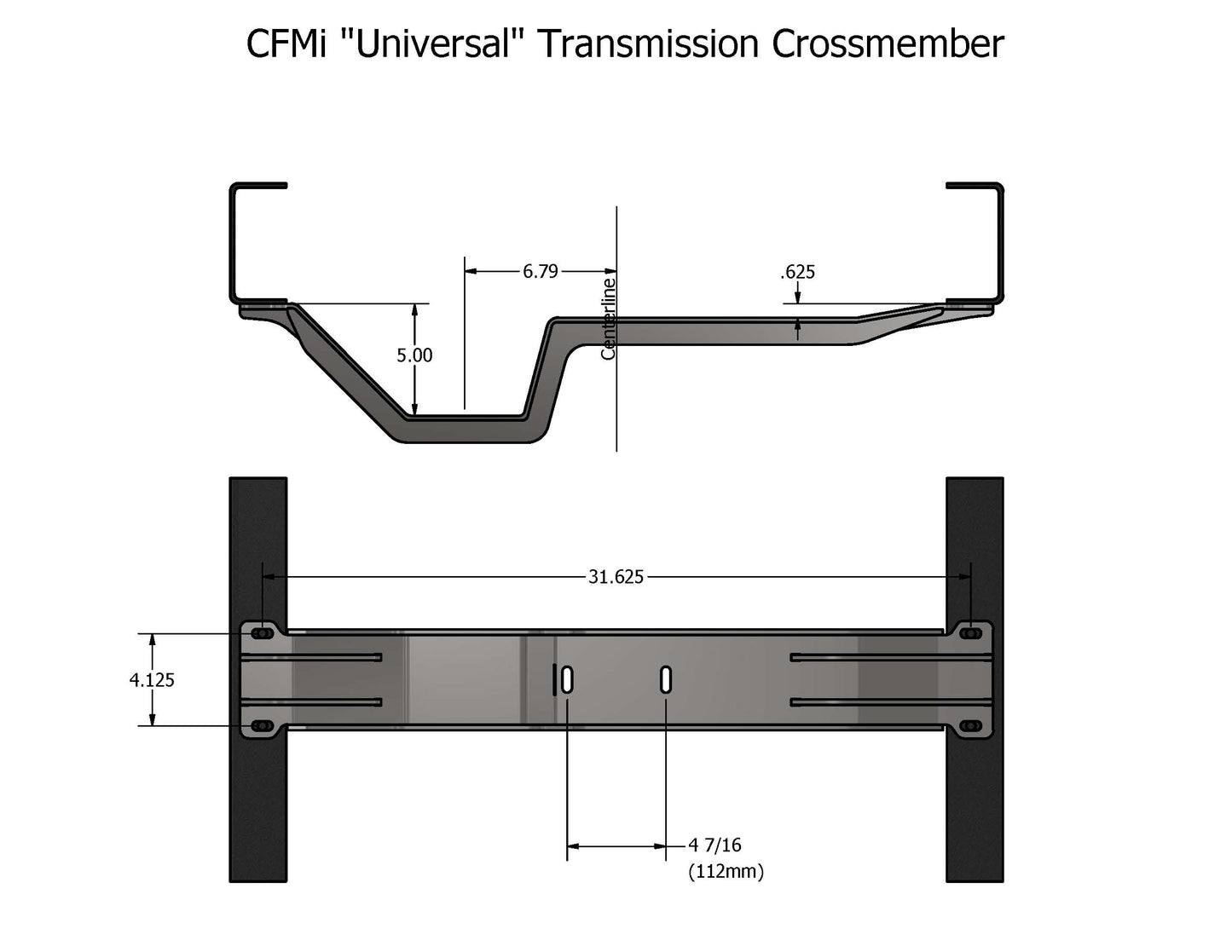 K-series Squarebody 4wd "Universal" Transmission Crossmember