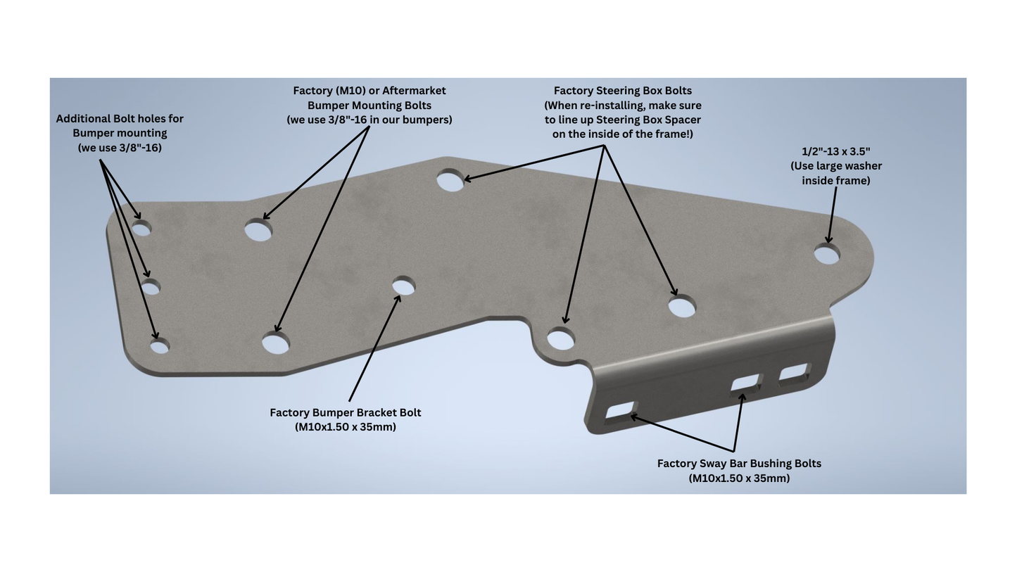 Jeep XJ Cherokee Front Bumper "Builder's Brackets"