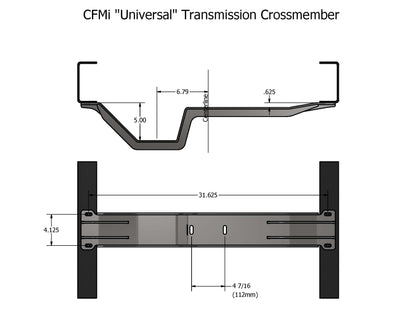 K-series Squarebody 4wd "Universal" Transmission Crossmember